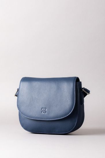Navy leather saddle bag hotsell