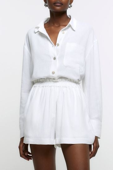 River island white shorts shop