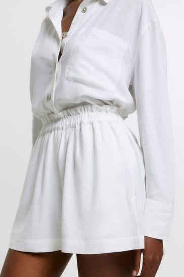 River island sales white shorts