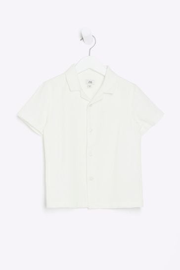 Buy River Island Beige Boys Linen Crepe Shirt from Next Netherlands