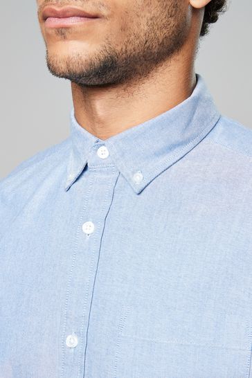 Blue short best sale sleeve button up