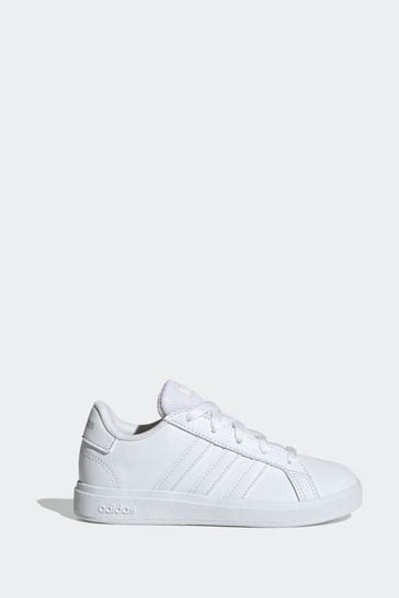 adidas White Sportswear Grand Court Lifestyle Tennis Lace-Up Kids Trainers