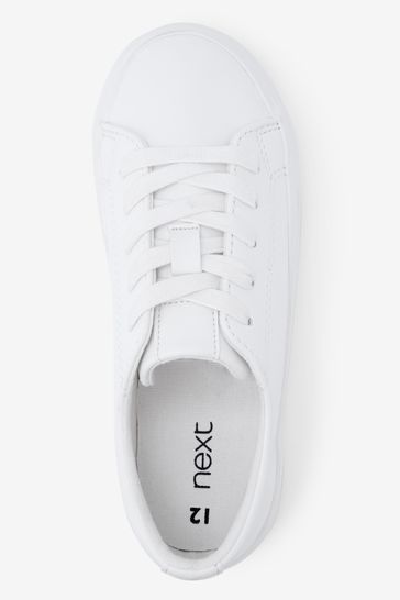 Ladies white sales lace up shoes