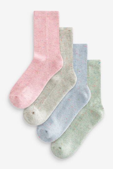 Multi Neppy Cushion Sole Socks 4 Pack