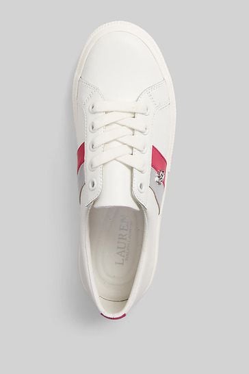 Polo ralph lauren discount white sherwin trainers