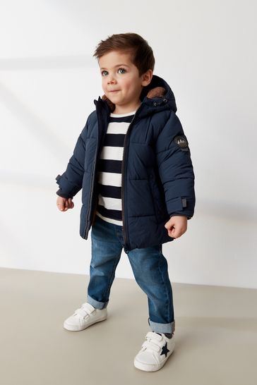 Boys navy padded coat outlet