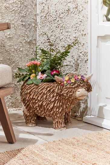 Natural Outdoor Hamish The Highland Cow Planter