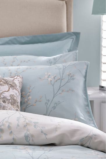 Duck Egg Blue Set Of 2 Pussy Willow Pillowcases