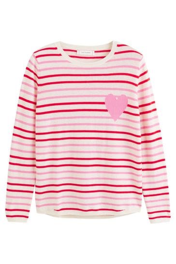 Buy Chinti Parker Breton Heart Cashmere Blend Stripe Sweater