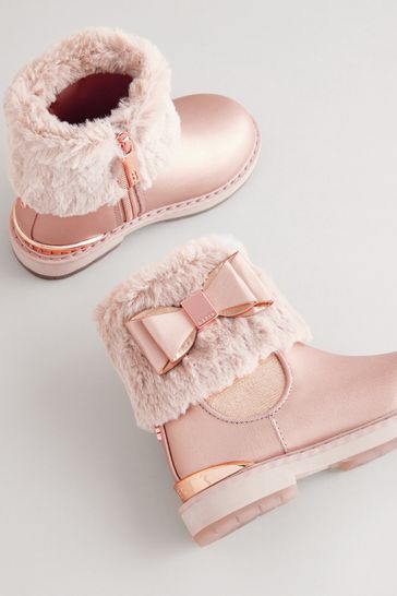 Fur cuffed ankle boots hot sale