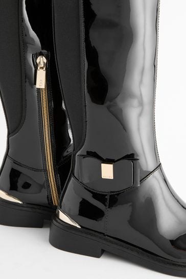 Baker by Ted Baker Girls Knee High Black Patent Boots