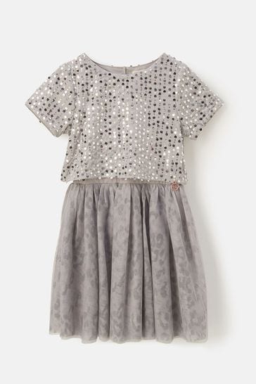 Angel & Rocket Silver Sequin Mesh Dress