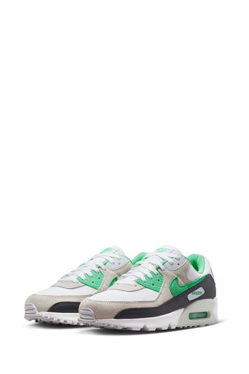 Nike air max 90 sales white and green trainers