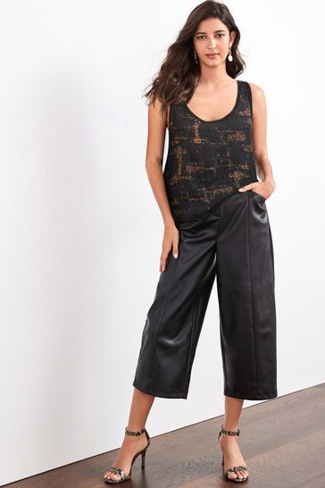 Faux leather culottes uk shop