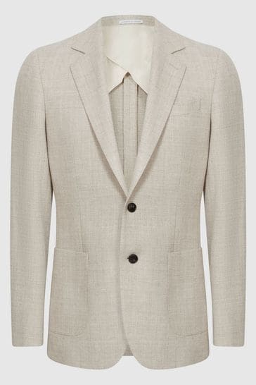 Buy Reiss Oatmeal Attire Slim Fit Textured Wool Blend Blazer from Next South Africa