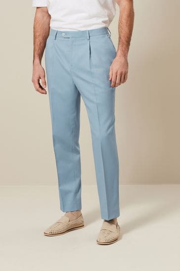 Light Blue Relaxed Motionflex Stretch Suit Trousers