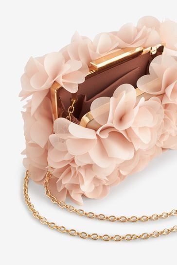 Buy Nude Pink Corsage Boxy Clutch Bag from Next Luxembourg