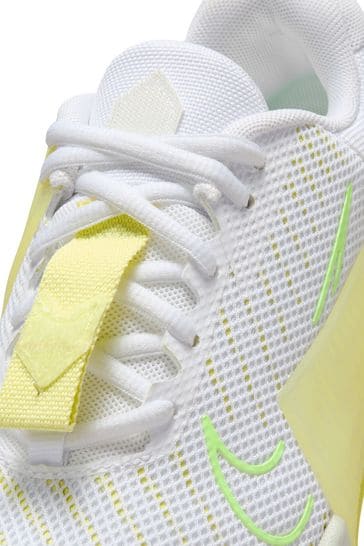 Nike training air zoom fearless trainers in white and lime clearance