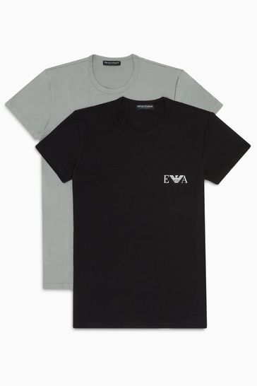 Emporio Armani Bodywear Black/Grey T-Shirts 2 Pack