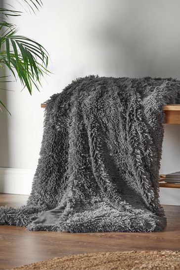 Catherine Lansfield Grey So Soft Cuddly Throw