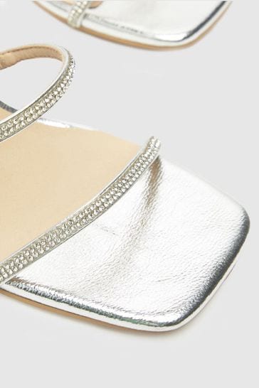 Buy Schuh Silver Samantha Embellished Block Heels from Next Croatia