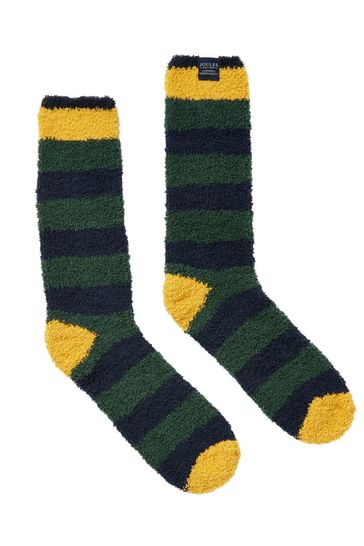 Joules Green Fluffy Socks