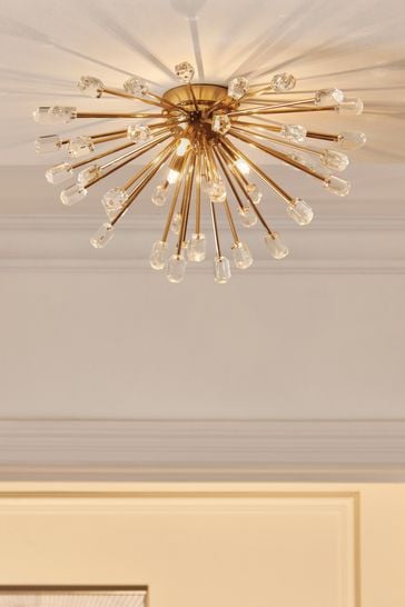 Buy Gold Astrid 3 Light Flush Fitting Ceiling Light from the Next