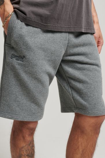 Superdry Grey Vintage Logo Embroidered Jersey Shorts