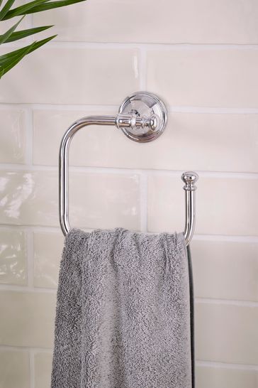 Buy Chrome Harlow Towel Ring from Next Luxembourg