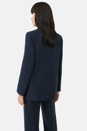 Buy Jigsaw Blue Linen Gibson Blazer from Next USA