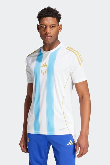 adidas White/Blue Pitch 2 Street Messi Training Jersey T-Shirt