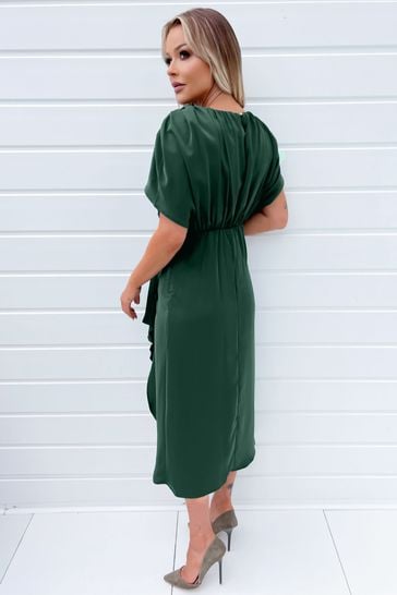 Buy AX Paris Green Batwing Gathered Top Midi Dress from Next