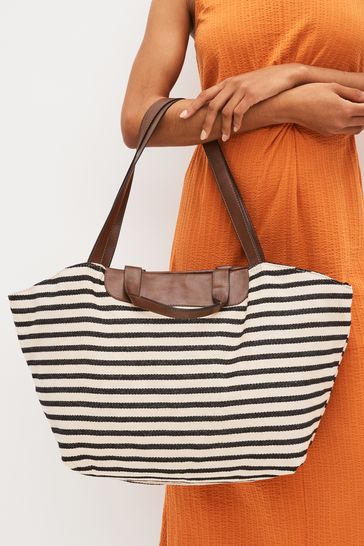 Buy Natural Nautical Stripe Large Holdall Bag from Next Germany