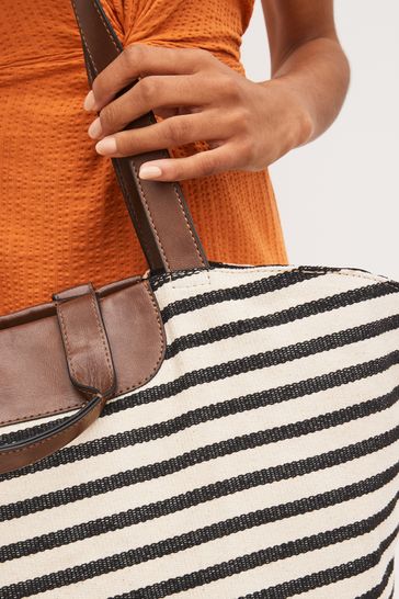 Buy Natural Nautical Stripe Large Holdall Bag from Next Luxembourg