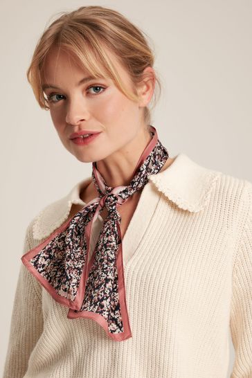 Buy Joules Highgrove Floral Skinny Printed Silk Scarf from Next