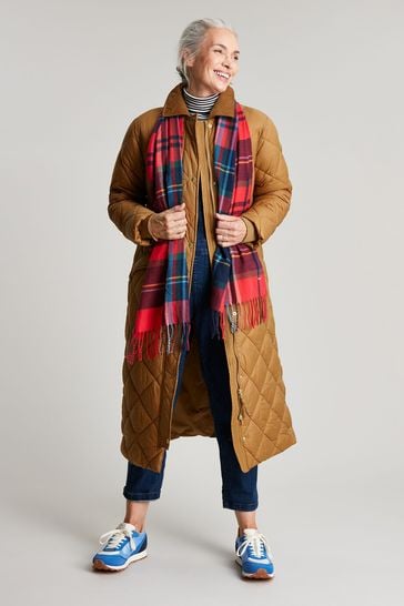 Buy Joules Oakfield Diamond Duvet Borg Collar Brown Jacket from Next Austria