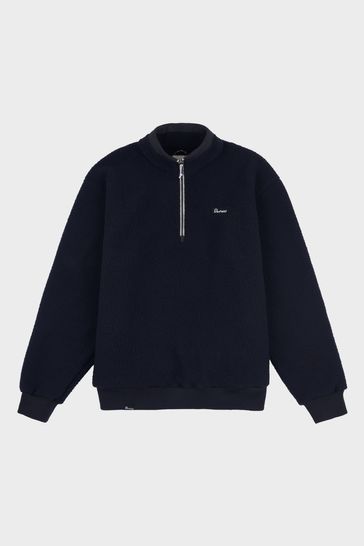 Buy Penfield Mens Blue 1 4 Zip Funnel Neck Fleece Sweatshirt from