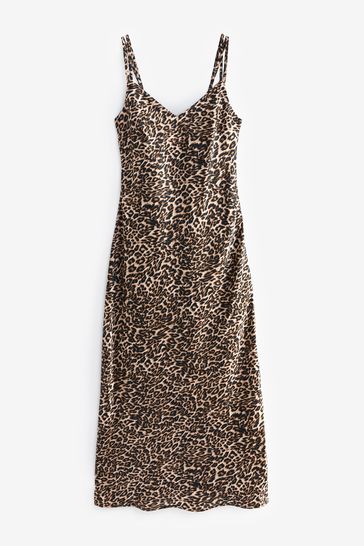 Leopard cami slip dress cheap