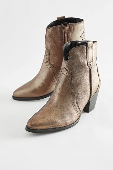 Buy Metallic Regular Wide Fit Forever Comfort Leather Cowboy