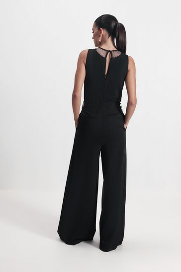 Black diamante jumpsuit clearance