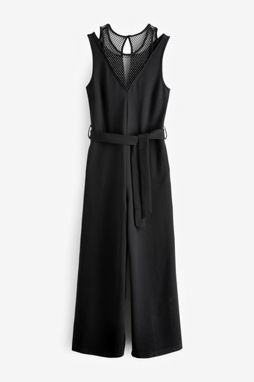 Black diamante jumpsuit discount