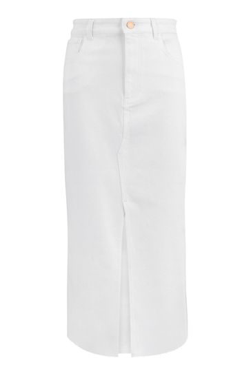 Buy Mint Velvet White Denim Midi Skirt from Next United Arab Emirates