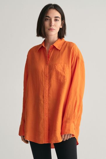 Buy GANT Orange Oversized 100 Linen Shirt from Next Slovenia