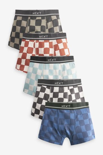 Checkerboard Print Trunks 5 Pack (2-16yrs)