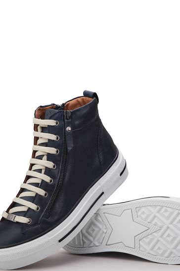 Moda in Pelle Annaken High Top Chunky Lace Up Leather Trainers