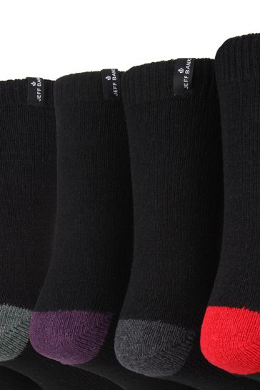 Buy Jeff Banks Black Contrast Heel Toe Chunky Boot Socks 5 Pack