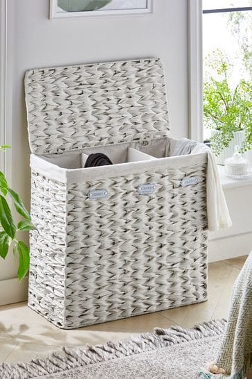Cream Hepworth Wicker Sorter Laundry Hamper