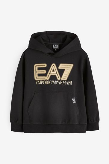 EA7 Boys Emporio Armani EA7 Logo Series Black Hoodie