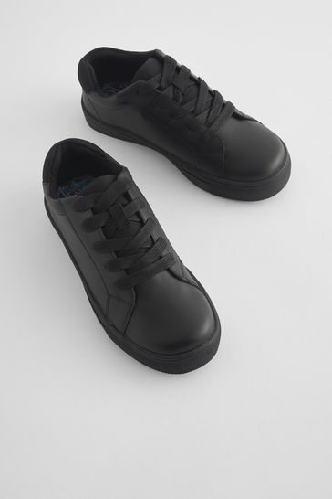 Wide fit black school shoes discount