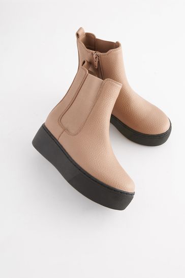 Nude Pink Chunky Chelsea Boots